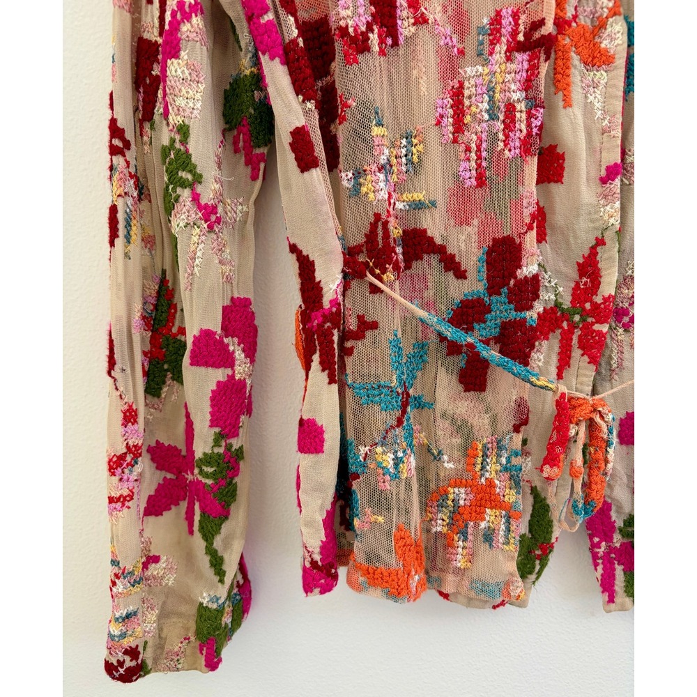 Vintage Dries Van Noten Size 40 S Floral Embroidered Mesh Jacket Archival 2000s - Picture 7 of 8